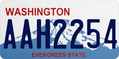 WA license plate AAH2254