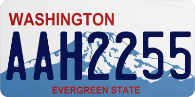 WA license plate AAH2255