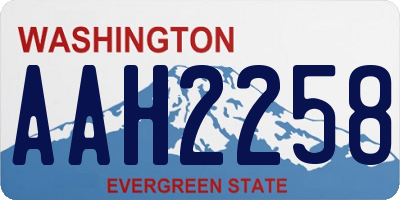 WA license plate AAH2258