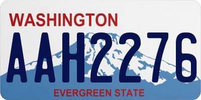 WA license plate AAH2276
