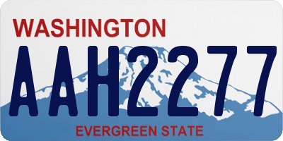 WA license plate AAH2277