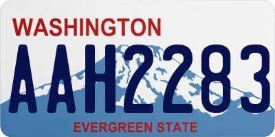 WA license plate AAH2283