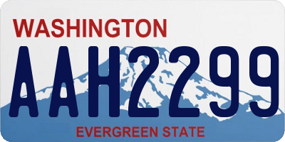 WA license plate AAH2299