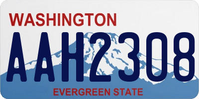 WA license plate AAH2308