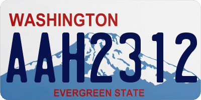 WA license plate AAH2312