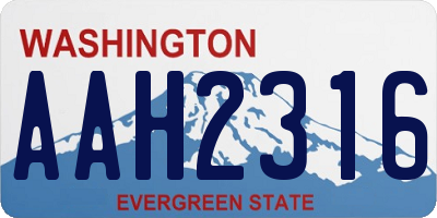WA license plate AAH2316