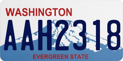 WA license plate AAH2318