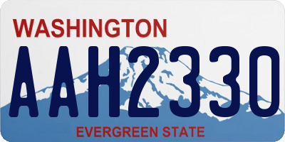 WA license plate AAH2330
