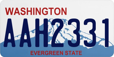WA license plate AAH2331