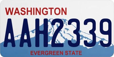 WA license plate AAH2339