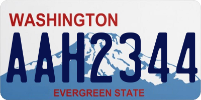 WA license plate AAH2344