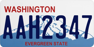 WA license plate AAH2347