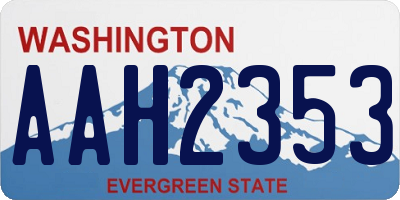 WA license plate AAH2353