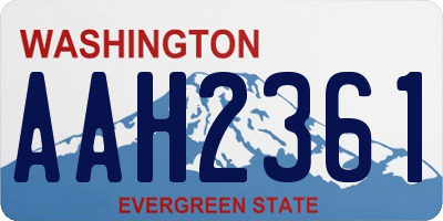 WA license plate AAH2361