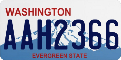 WA license plate AAH2366