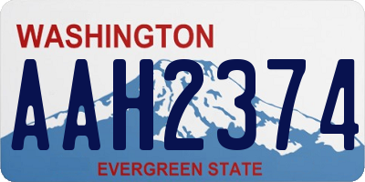 WA license plate AAH2374