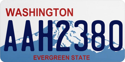 WA license plate AAH2380