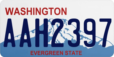 WA license plate AAH2397