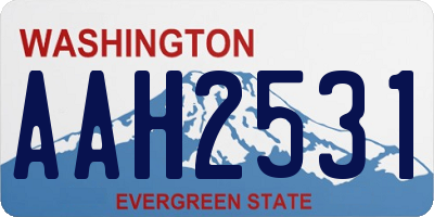 WA license plate AAH2531