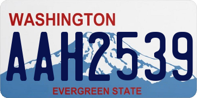 WA license plate AAH2539