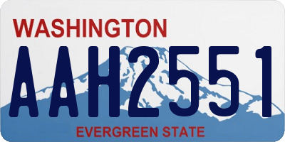 WA license plate AAH2551