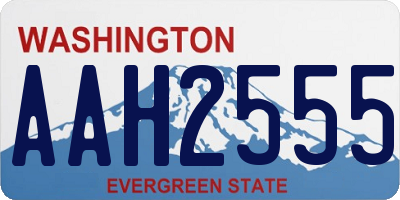 WA license plate AAH2555