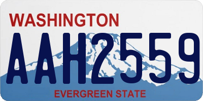 WA license plate AAH2559