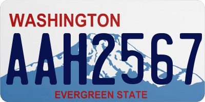 WA license plate AAH2567