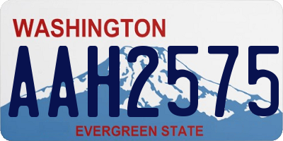 WA license plate AAH2575