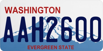 WA license plate AAH2600