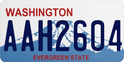 WA license plate AAH2604