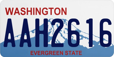 WA license plate AAH2616