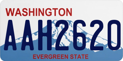 WA license plate AAH2620