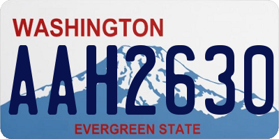 WA license plate AAH2630