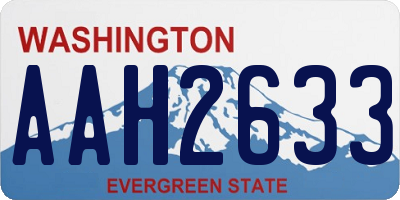 WA license plate AAH2633
