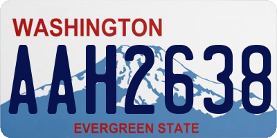 WA license plate AAH2638