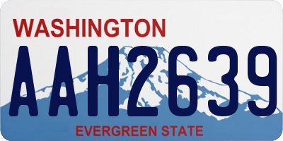 WA license plate AAH2639