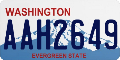 WA license plate AAH2649