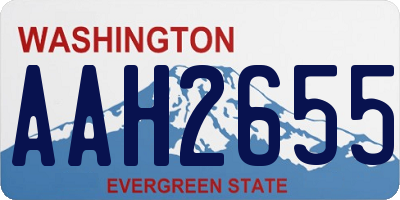 WA license plate AAH2655