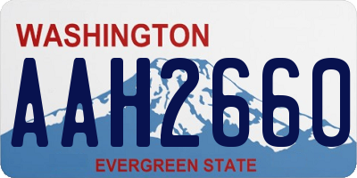 WA license plate AAH2660
