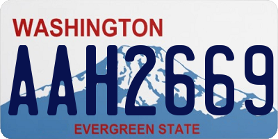 WA license plate AAH2669