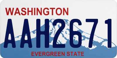 WA license plate AAH2671