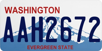 WA license plate AAH2672