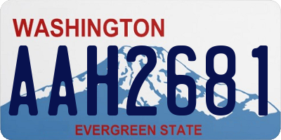 WA license plate AAH2681