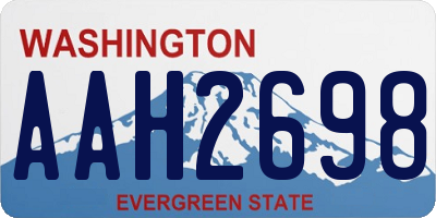 WA license plate AAH2698