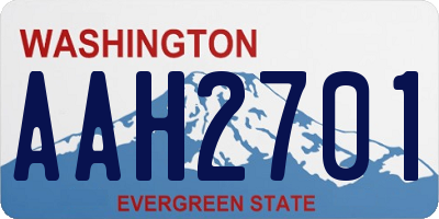 WA license plate AAH2701
