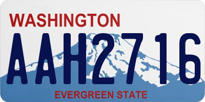 WA license plate AAH2716