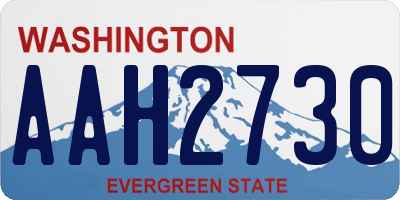 WA license plate AAH2730