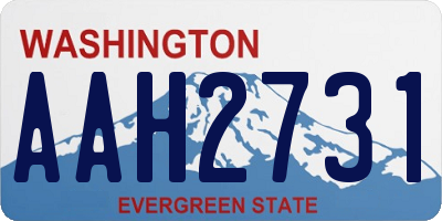 WA license plate AAH2731