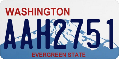 WA license plate AAH2751